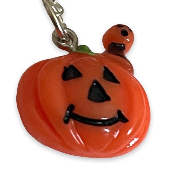 New Handmade Sterling Silver Halloween Pumpkin & Baby Pumpkin Dangle Earrings - Picture 4 of 8